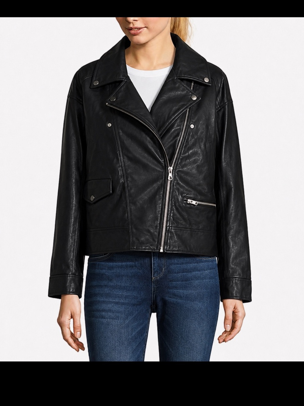 A.N.A Black Faux Leather
Moto Jacket XL